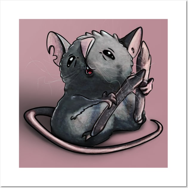 Cute rat for rats lovers Wall Art by GlitterMess